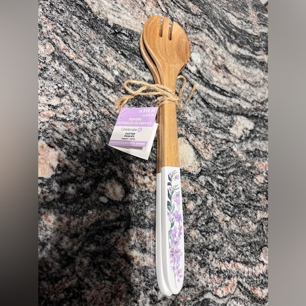 New Acacia wood server spoon.